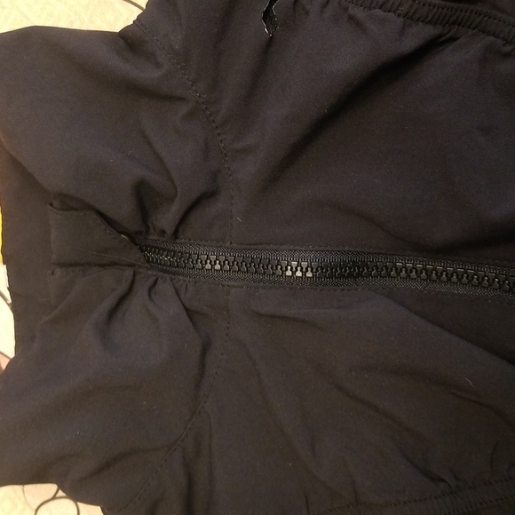 𝅺fila track jacket gray black womens size S ruched zip up front thumb holes - Picture 9 of 12